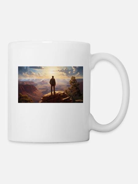 Grand Canyon Blick - Caspar David Friedrich Stil - Tasse - Weiß