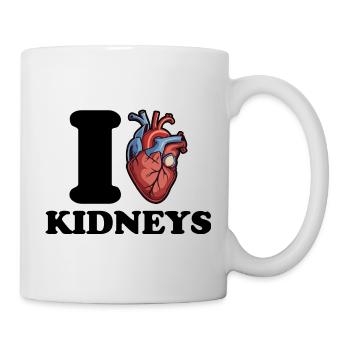 Ich liebe Nieren - Tasse - Weiß - Rechts