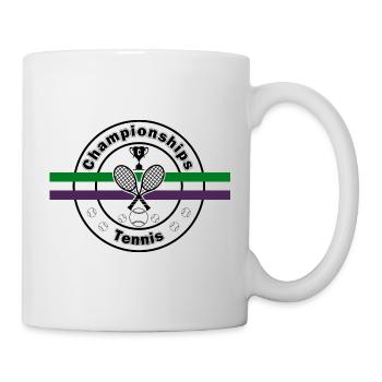Championnats de tennis gagnant balle raquette coupe design - Mug blanc - blanc - Droite