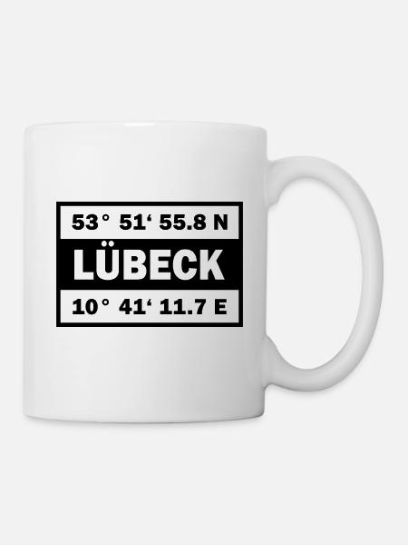 Lübeck Koordinaten Hansestadt Lübeck - Tasse - Weiß
