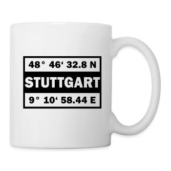 Stuttgart Koordinaten Stadt Stuttgart - Tasse - Weiß - Rechts