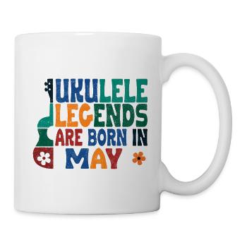 Ukulele Legends are born in May - Tasse - Weiß - Rechts