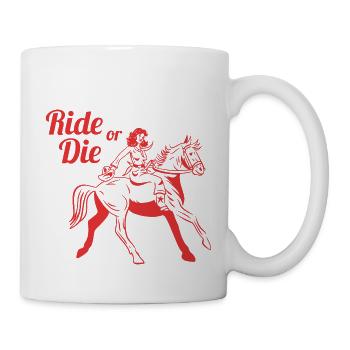 "Ride or Die" / best friends or partner shirt - Mug - white - Right