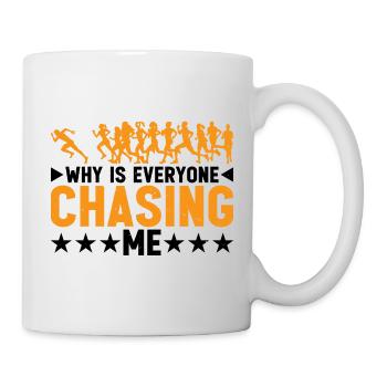 Pourquoi tout le monde me poursuit-il 7 - Mug blanc - blanc - Droite