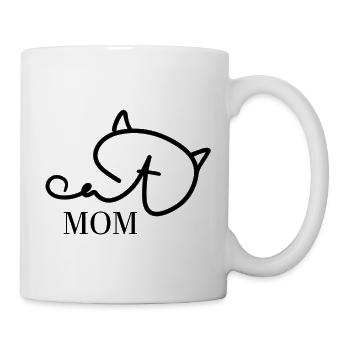 cat mom - Tasse - Weiß - Rechts