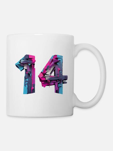 NR. 14 NUMMER 14 COOL 14. GEBURTSTAG - Tasse - Weiß
