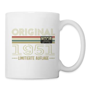 Original 1951 Jahrgang Retro Geburtstag Vintage - Tasse - Weiß - Rechts