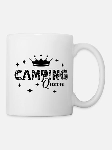 Camping Queen mit Krone - Tasse - Weiß
