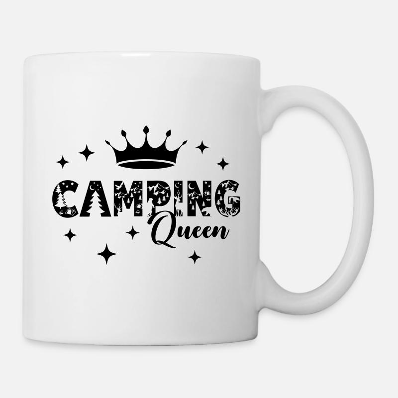 Camping Queen mit Krone - Tasse - Weiß