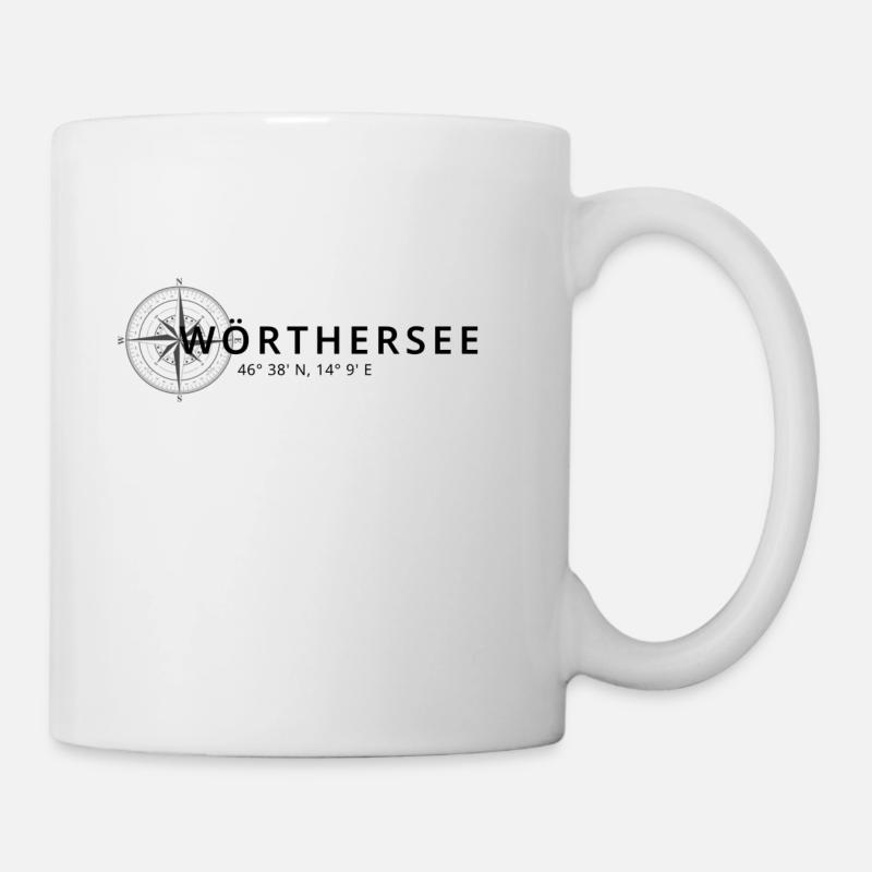 Wörthersee Kompass Design - Tasse - Weiß