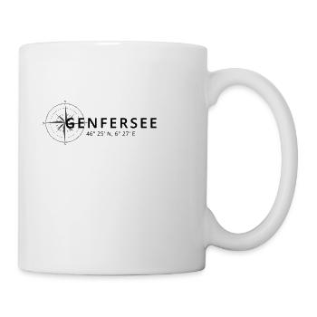 Genfersee Kompass Design - Tasse - Weiß - Rechts