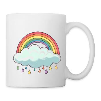 Wolke mit Regenbogen - Tasse - Weiß - Rechts