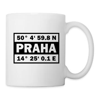 Praha coordinates city of Prague - Mug - white - Right