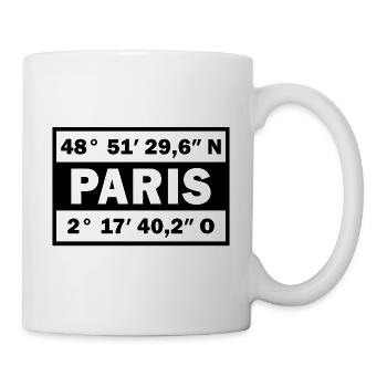 Paris coordonne la ville de Paris - Mug blanc - blanc - Droite