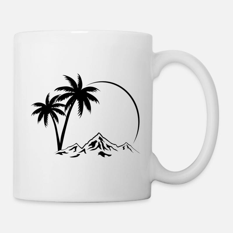 Palmen und Berge - Tasse - Weiß