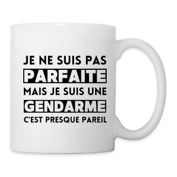 Je ne suis pas parfaite mais je suis gendarme - Mug blanc - blanc - Droite