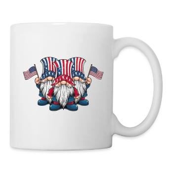 Gnomes patriotiques américains avec drapeau américain - Mug blanc - blanc - Droite