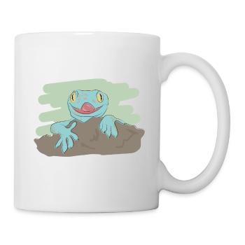 Illustriertes Design mit Gecko - Tasse - Weiß - Rechts