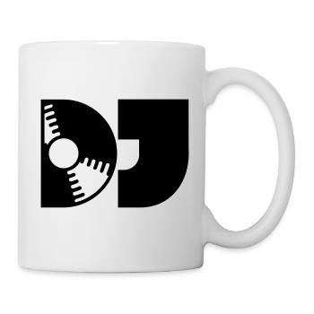 DJ Schallplatte Typografie - Tasse - Weiß - Rechts