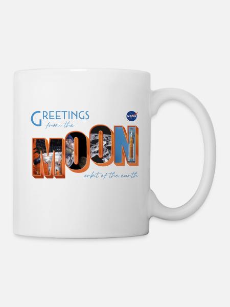 NASA Greetings From The Moon Urlaubskarte-Design - Tasse - Weiß