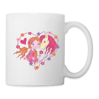 Fille de cheval - Mug blanc - blanc - Droite
