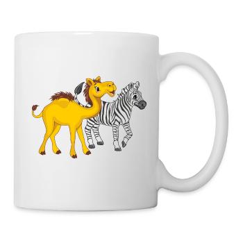 Niedliches Kamel und Zebra - Tasse - Weiß - Rechts