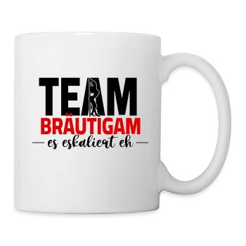 Bachelor party team groom - it's escalating anyway - Mug - white - Right
