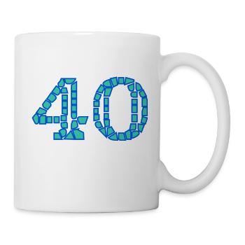 40. 40 ANS. 40e ANNIVERSAIRE. ANNIVERSAIRE 40 ANS. - Mug blanc - blanc - Droite