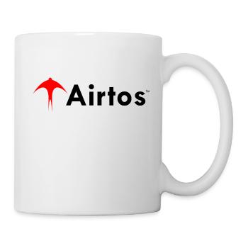 Red airtos LOGO + black text - Mug - white - Right