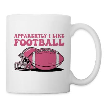 Apparently I Like Football Funny Football girls - Mug - white - Right