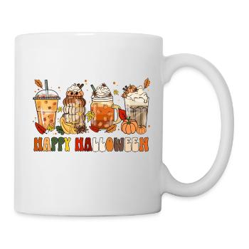 Joyeux Halloween Automne Motif Tenue Citrouille Café - Mug blanc - blanc - Droite