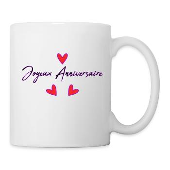 HAPPY BIRTHDAY. HAPPY BIRTHDAY. ANNIVERSARY. - Mug - white - Right