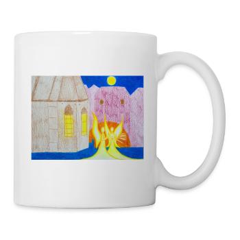©Two Angels at Church at Night - by Xenia Nitzberg - Tasse - Weiß - Rechts