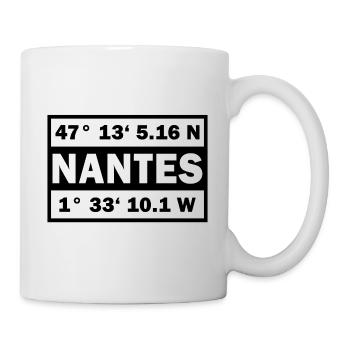 Nantes Koordinaten Stadt Frankreich Nantes - Tasse - Weiß - Rechts