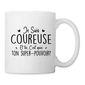 Ich bin ein Läufer. Was ist deine Superkraft? - Tasse - Weiß - Rechts