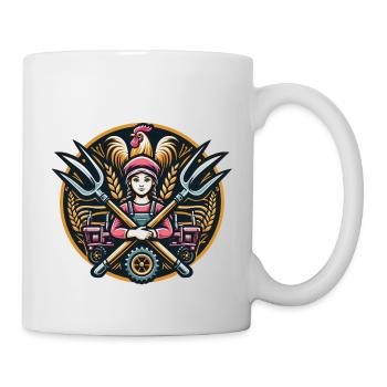 Mädchen vom Dorf Logo - Tasse - Weiß - Rechts