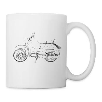 Schwarze Silhouette Schwalbe KR51/1 - Tasse - Weiß - Rechts