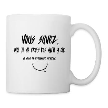 Vous savez moi je ne crois pas qu'il y ait de... - Mug blanc - blanc - Droite