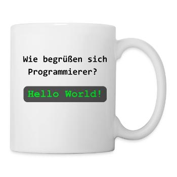 Hello, World! – Programmierer-Witz - Tasse - Weiß - Rechts