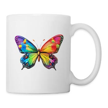 Papillon Arc-en-ciel - Mug blanc - blanc - Droite
