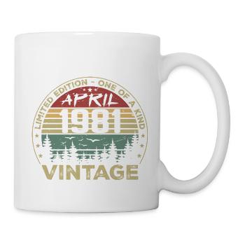 Jahrgang April 1981 Geburtstagsgeschenk - Tasse - Weiß - Rechts