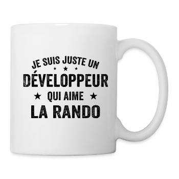 Fier d’être Développeur et Passionné de Randonnée - Mug blanc - blanc - Droite