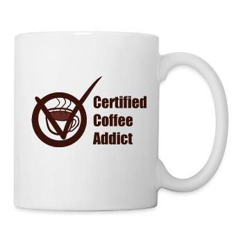 Coffee addicted judging sign - Mug - white - Right