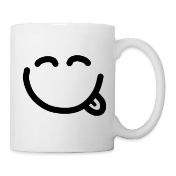 Happy face with tongue sticking out - Mug - white - Right