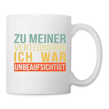 Zu Meiner Verteidigung Lustige Sprüche - Tasse - Weiß - Rechts