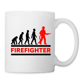 Évolution Pompier Héros Cadeau Cool - Mug blanc - blanc - Droite