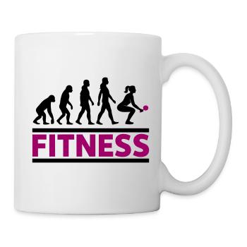 Evolution Fitness Frau Cooles Geschenk - Tasse - Weiß - Rechts