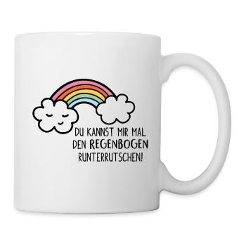 Regenbogen runterrutschen (Kawaii, Wolken) - Tasse - Weiß - Rechts