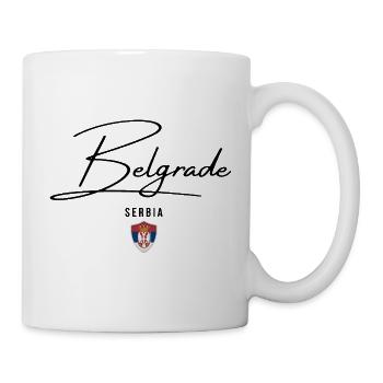 Belgrade, Serbie, design minimaliste élégant - Mug blanc - blanc - Droite