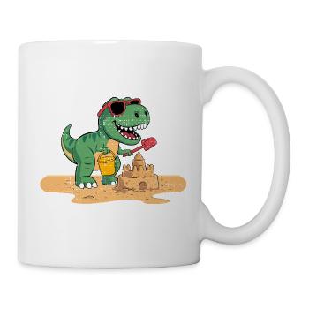 Playful Dinosaur Sandcastle Design - Mug - white - Right